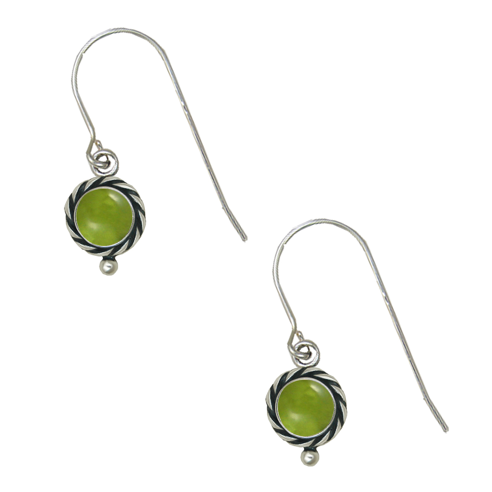 Sterling Silver Peridot Gemstone Drop Dangle Earrings